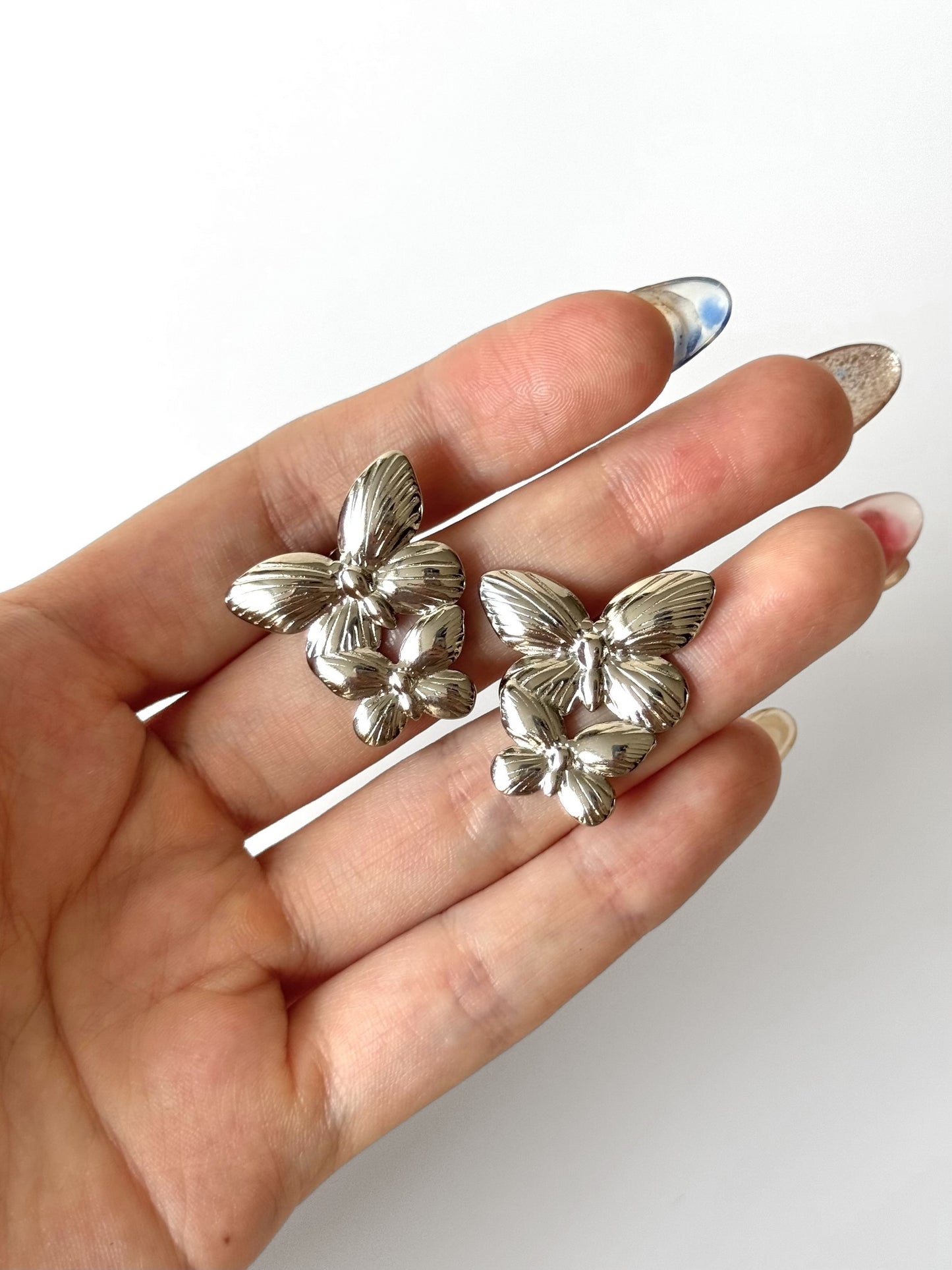 Aros de acero modelo #900 plateado