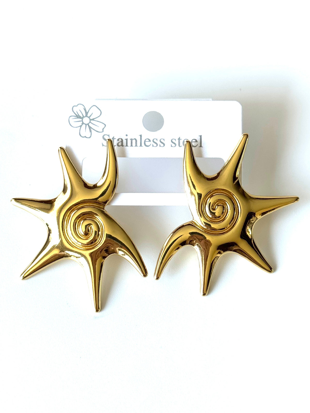 Aros de acero modelo #1438 dorado