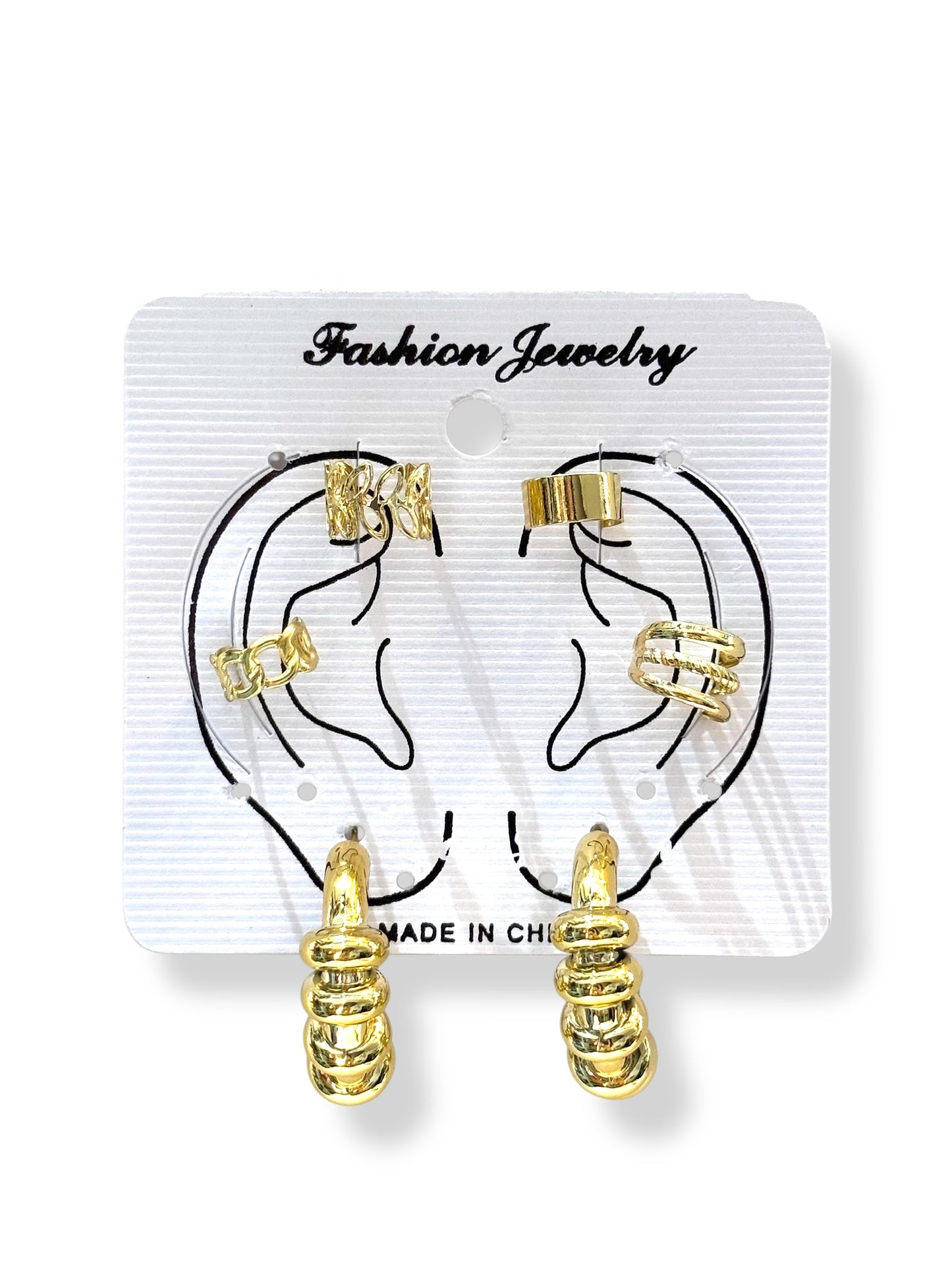 Earcuff & Aros de fantasía #717 dorado