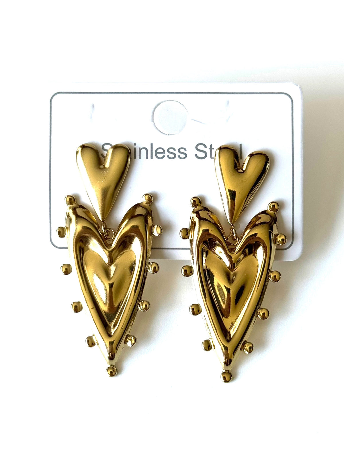 Aros de acero modelo #1445 dorado