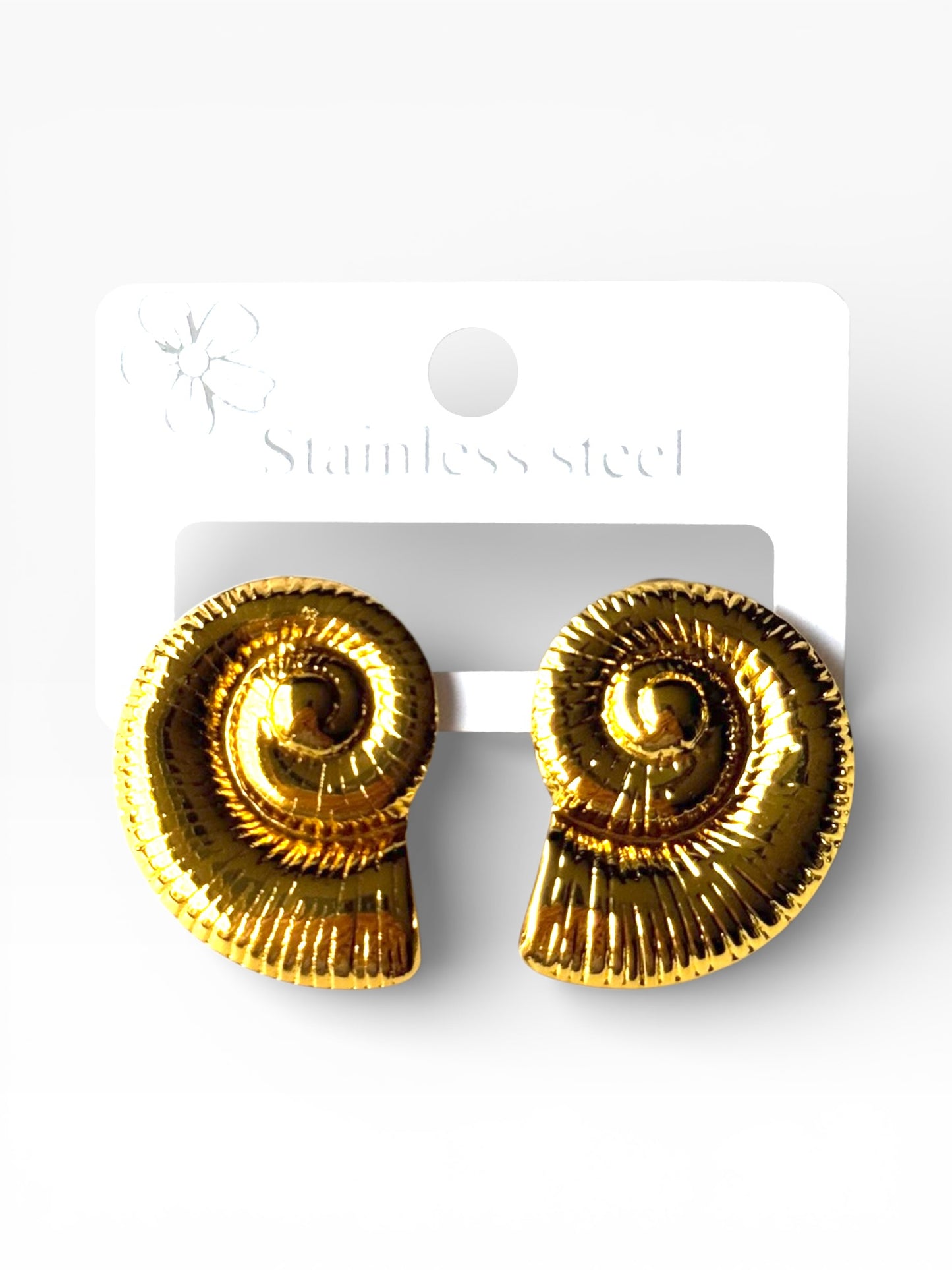 Aros de acero modelo #9219 dorado
