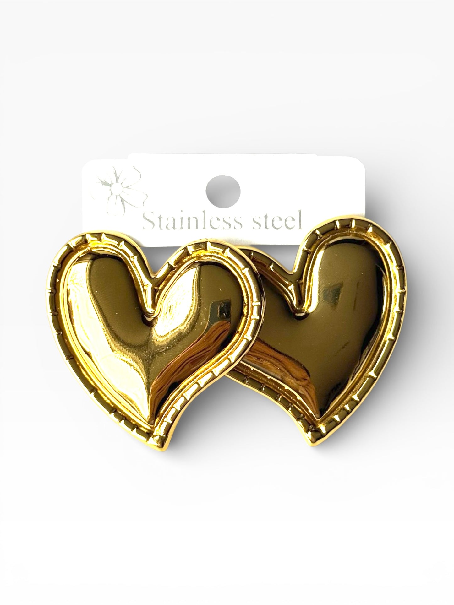 Aros de acero modelo #9218 dorado