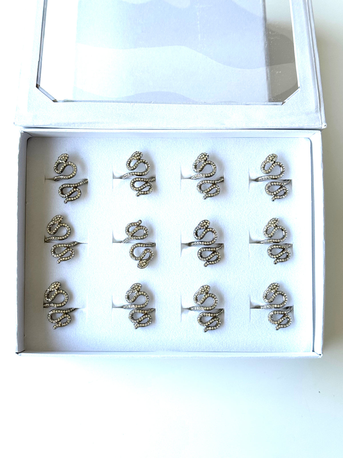 #61 ARGOLLA STRASS SERPIENTE #Plateado