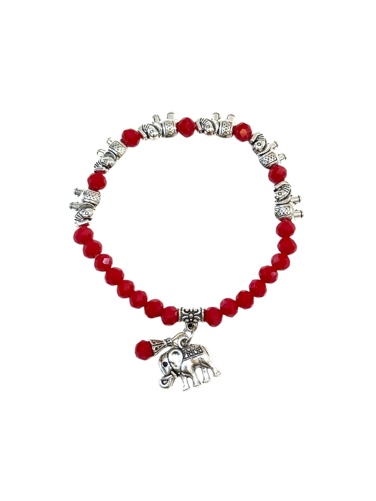 Pulsera Elasticada #Piedra roja