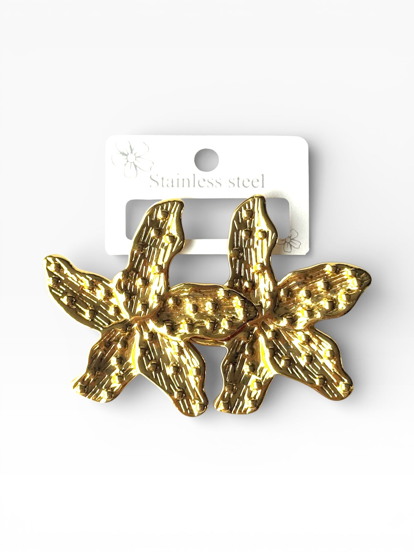 Aros de acero modelo #9215 dorado