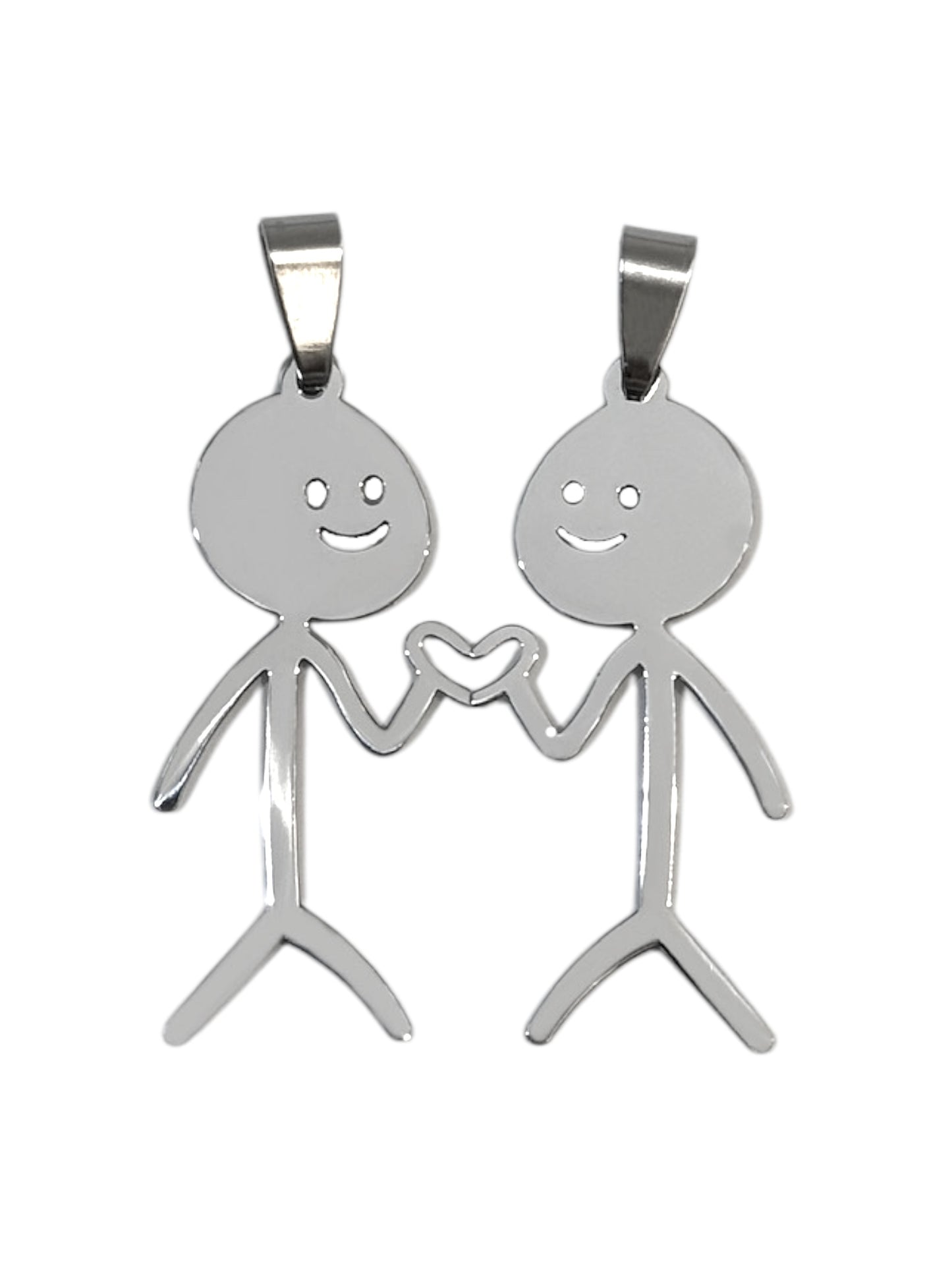 Colgante #421-422 corazón con mano pareja (2 colgantes)