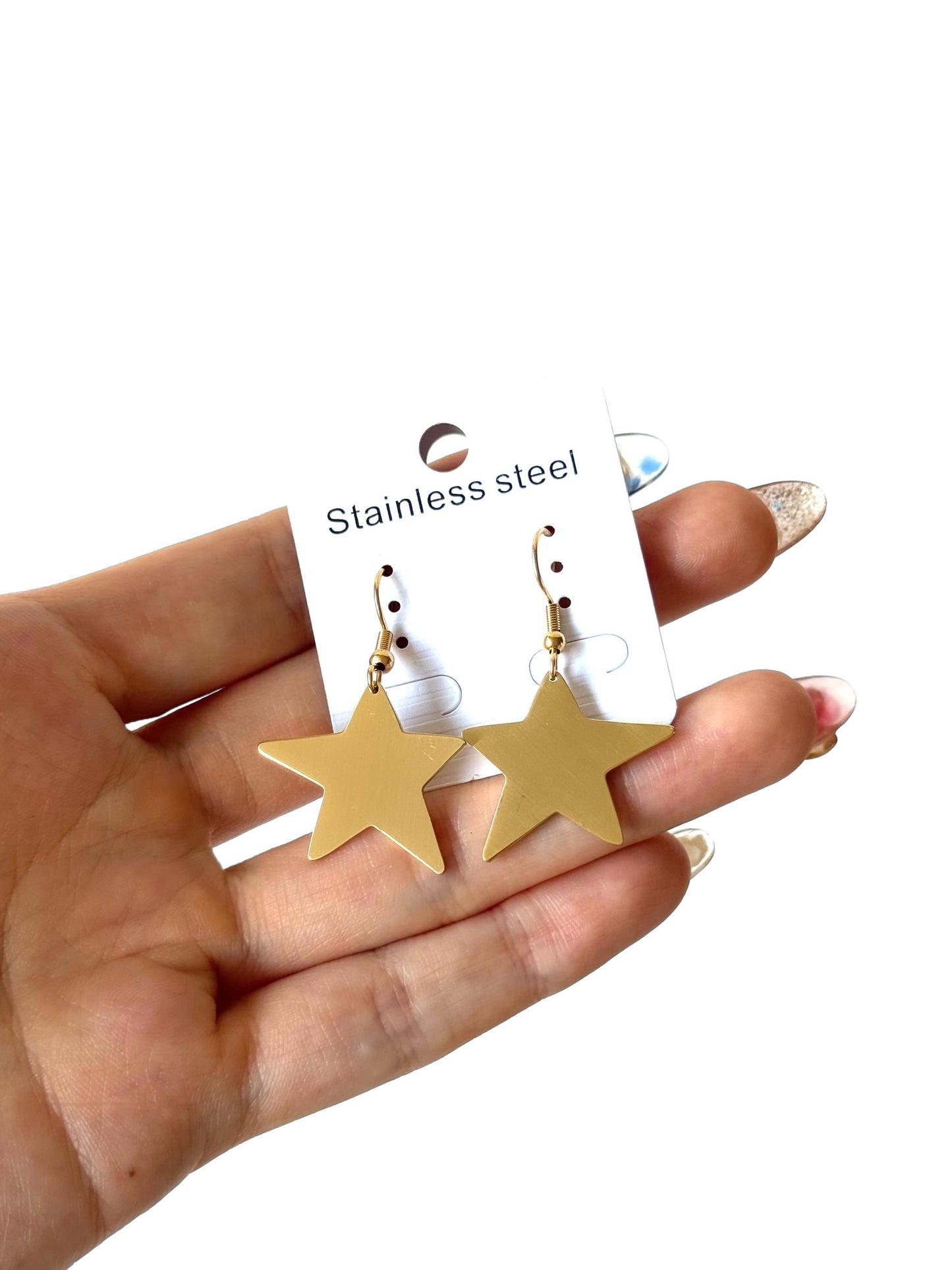 Aros de acero modelo #5203 dorado