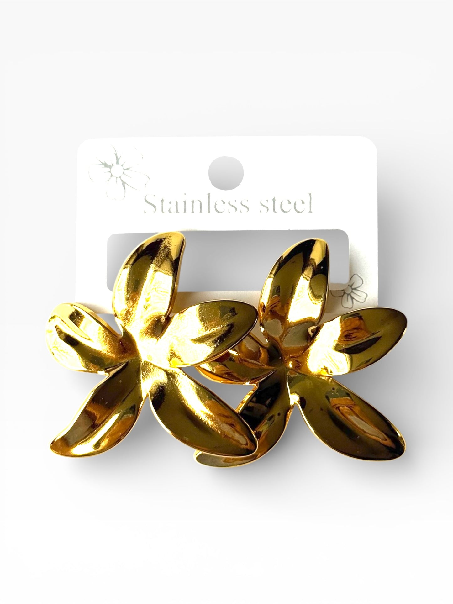 Aros de acero modelo #9217 dorado