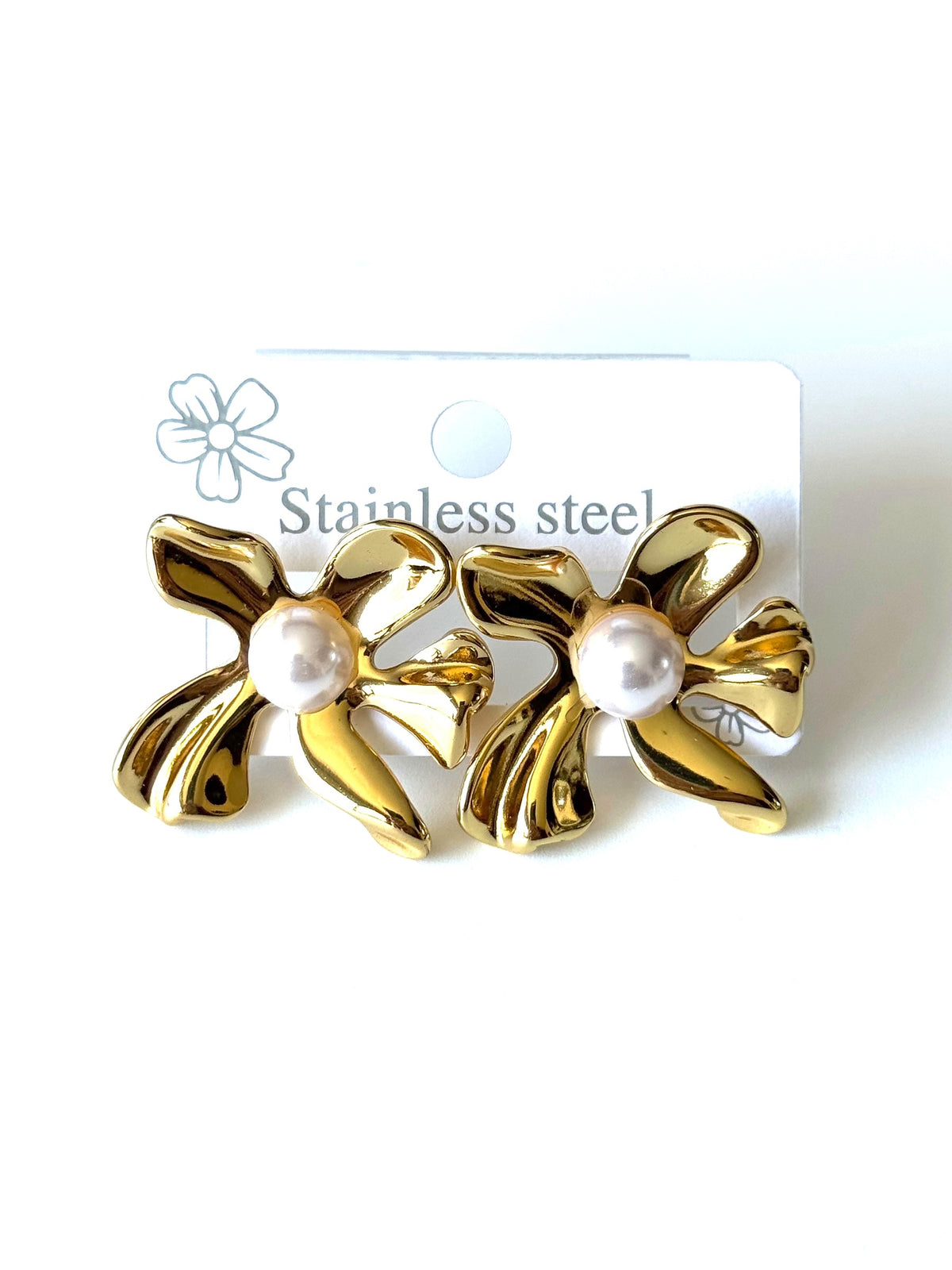 Aros de acero modelo #1439 dorado