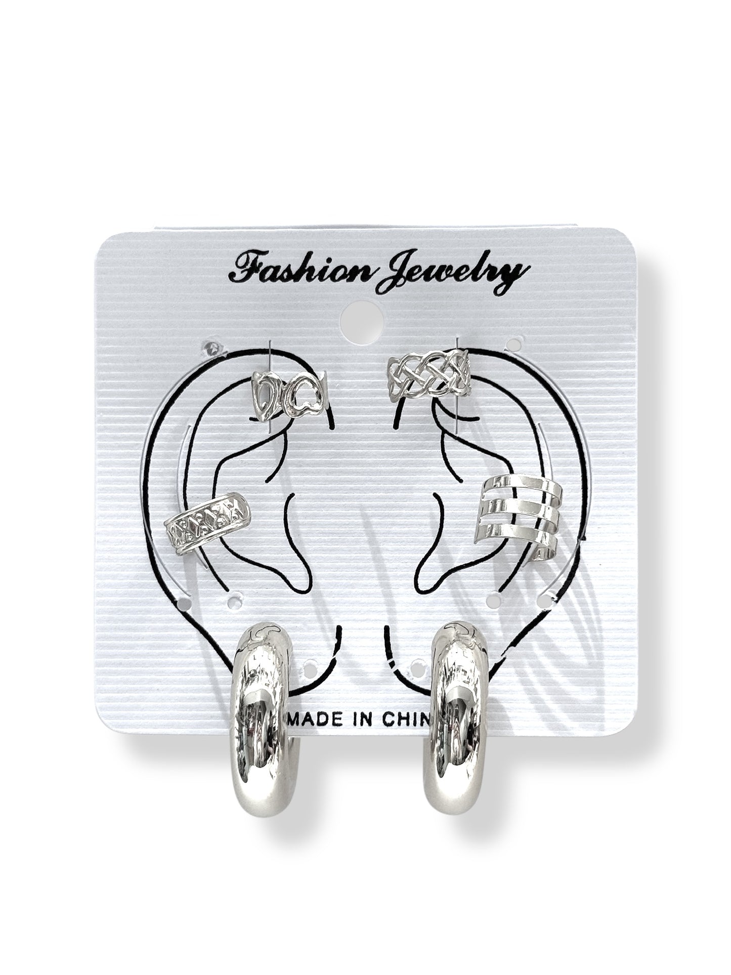 Earcuff & Aros de fantasía #722 plateado