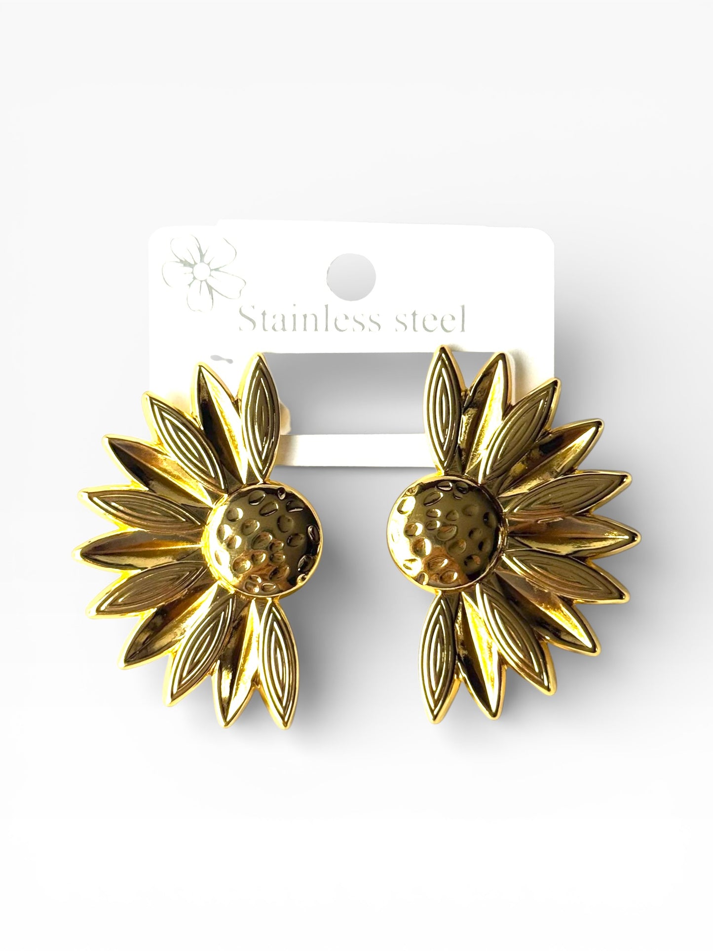 Aros de acero modelo #9216 dorado