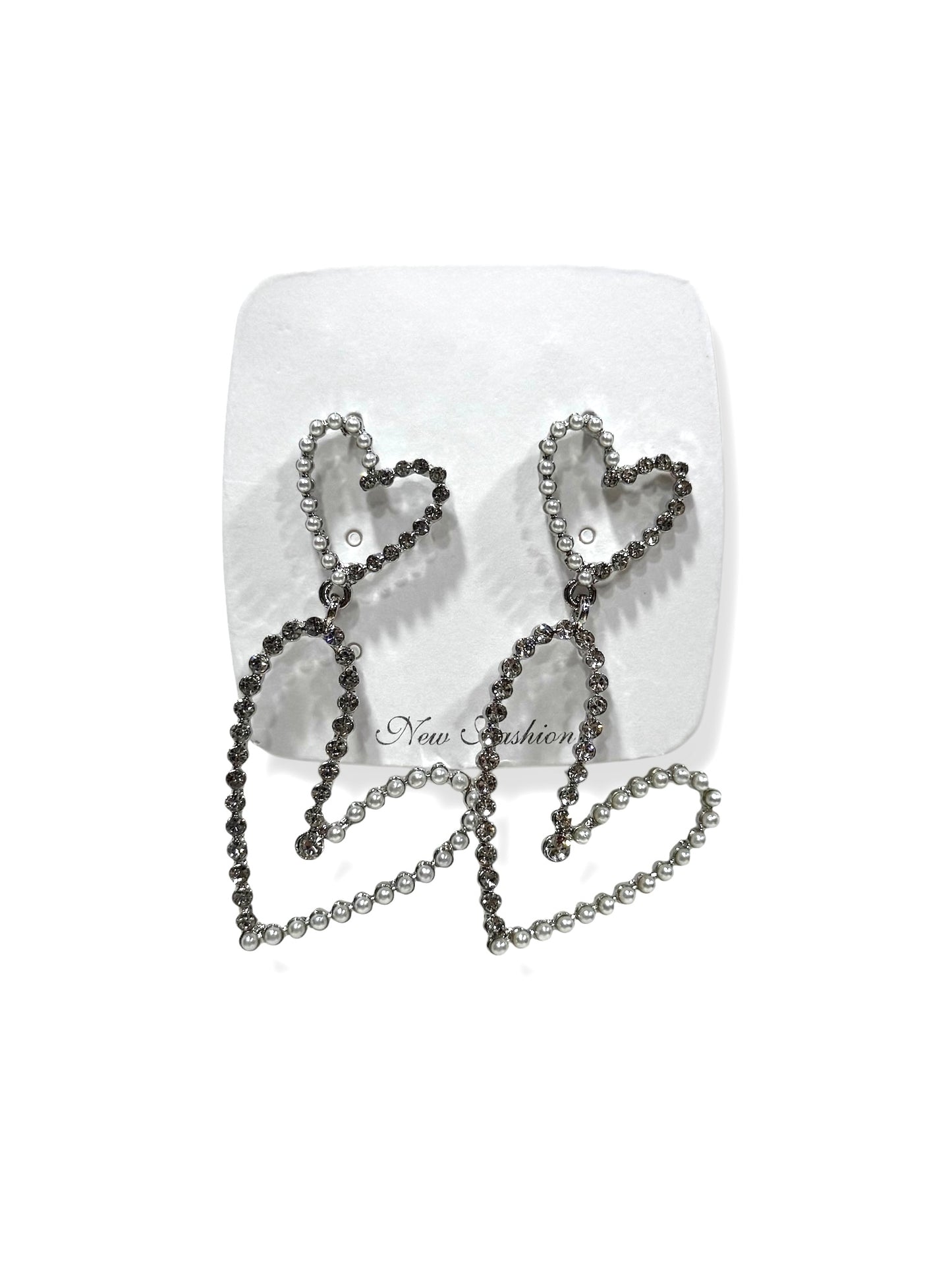 Aros de fantasía corazón #622 plateado