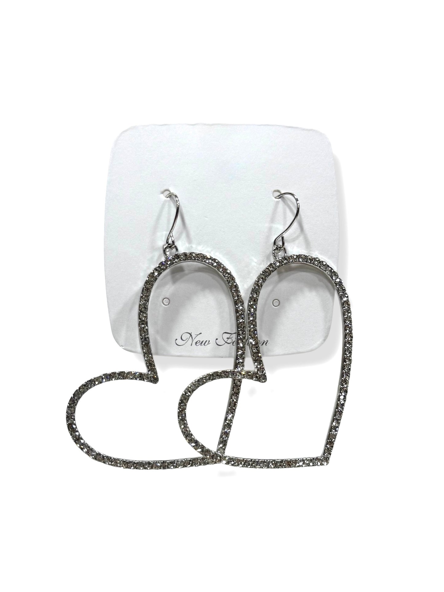 Aros de fantasía corazón #621 plateado