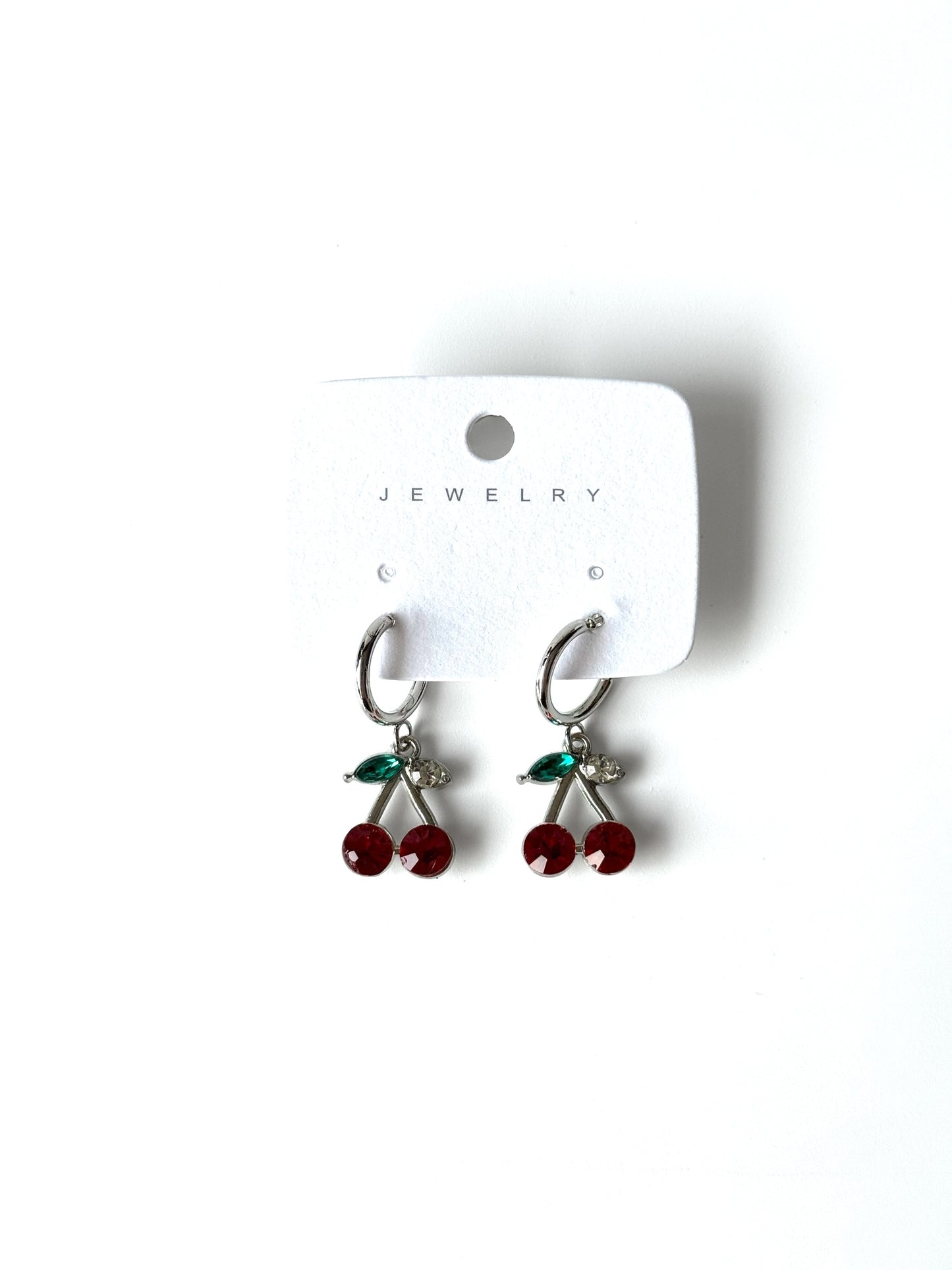 Aros cherry #1005 plateado (6 unidades)