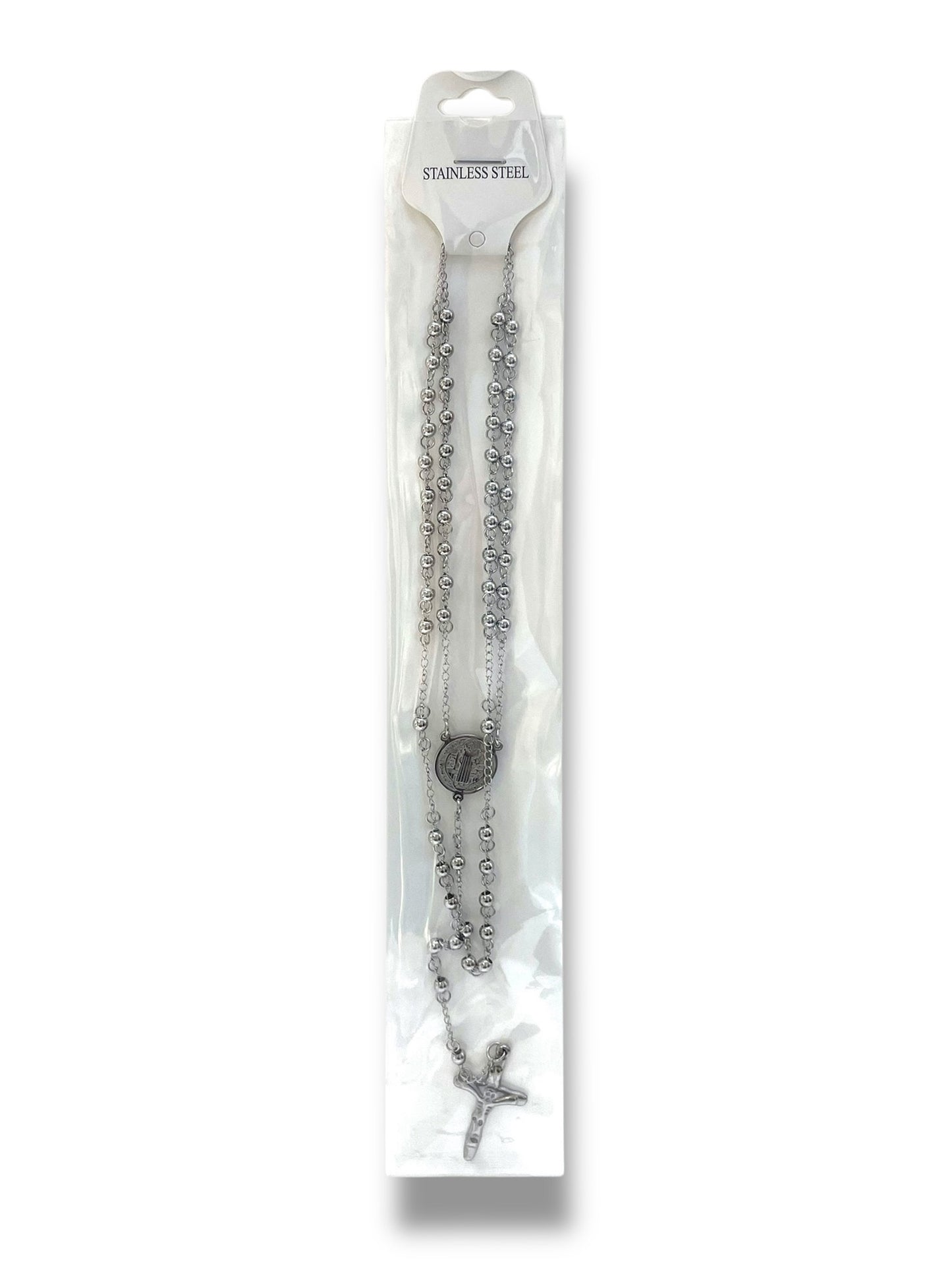 #1266 Collar Rosario_Plateado 4mm