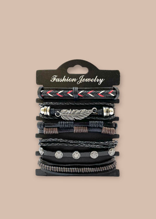 Pulsera combi de cuero modelo #016