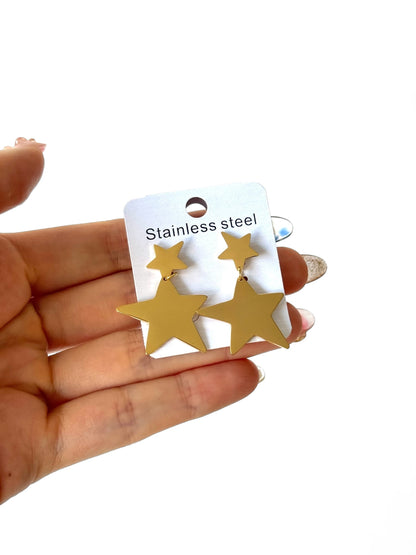 Aros de acero modelo #5199 dorado