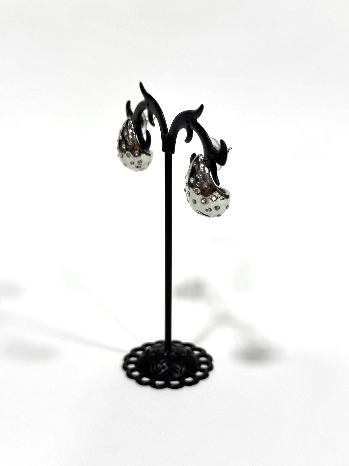 Aros Strass de fantasía #636 plateado