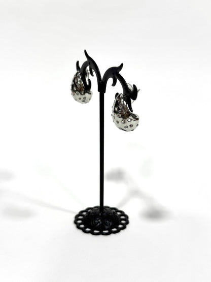 Aros Strass de fantasía #636 plateado