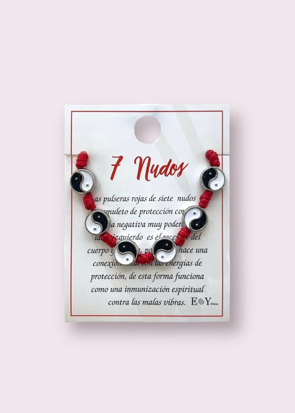 Pulsera de 7 nudos modelo #255 yin yang