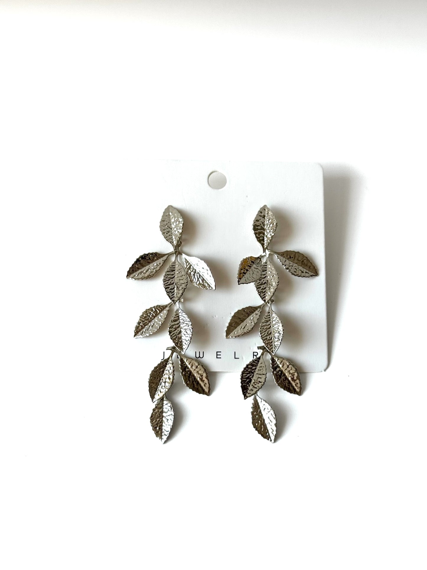 Aros de fantasía hojas #1019 plateado