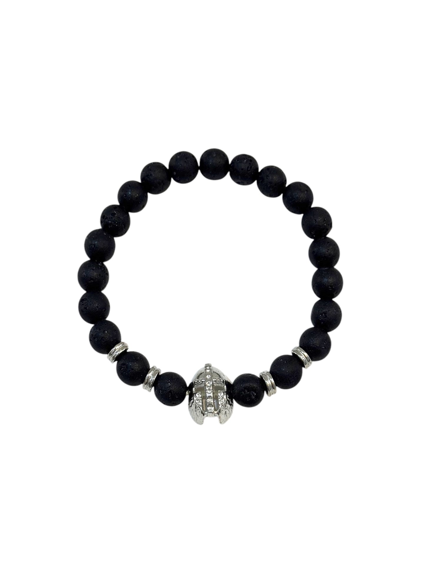 Pulsera Elasticada #Piedra volcánica con gladiador
