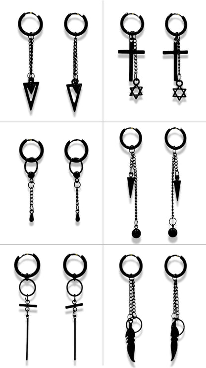 Argolla diseño C negro