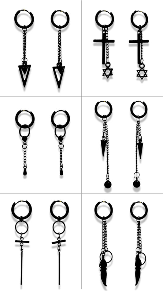 Argolla diseño C negro