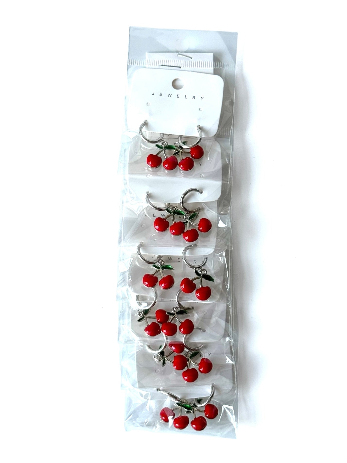Aros cherry #1004 plateado (6 unidades)