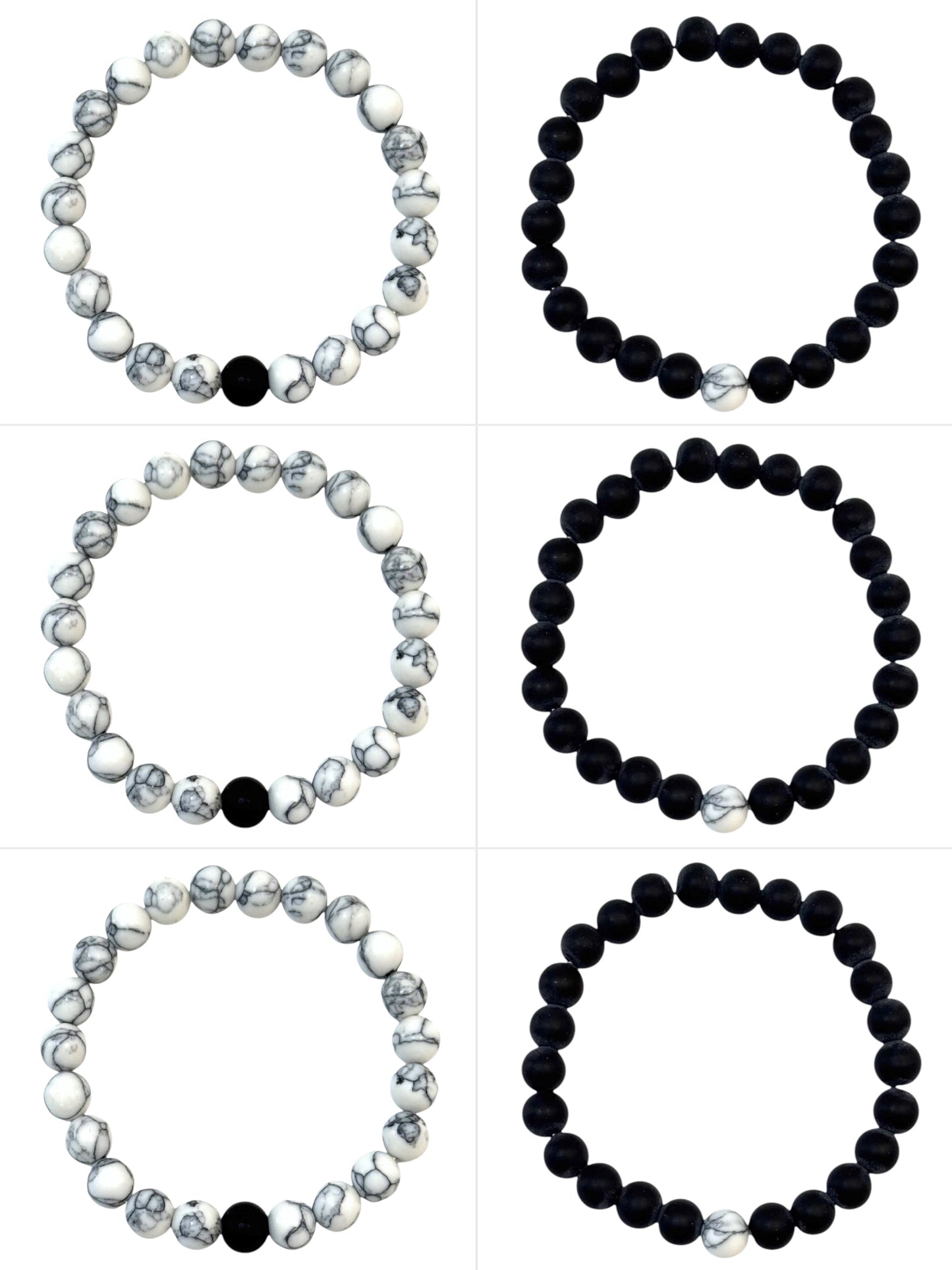 Pulsera Elasticada #Pareja blanco y negro