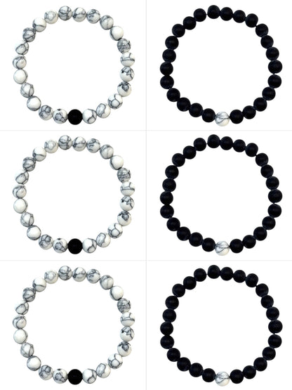 Pulsera Elasticada #Pareja blanco y negro