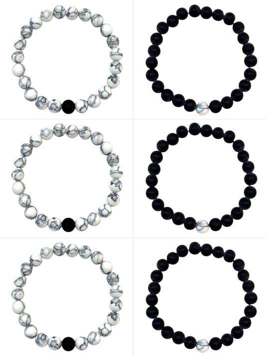 Pulsera Elasticada #Pareja blanco y negro