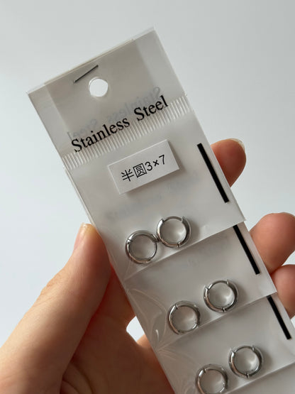 Argollas 3mm Plateado (tira de 1/2 docena)
