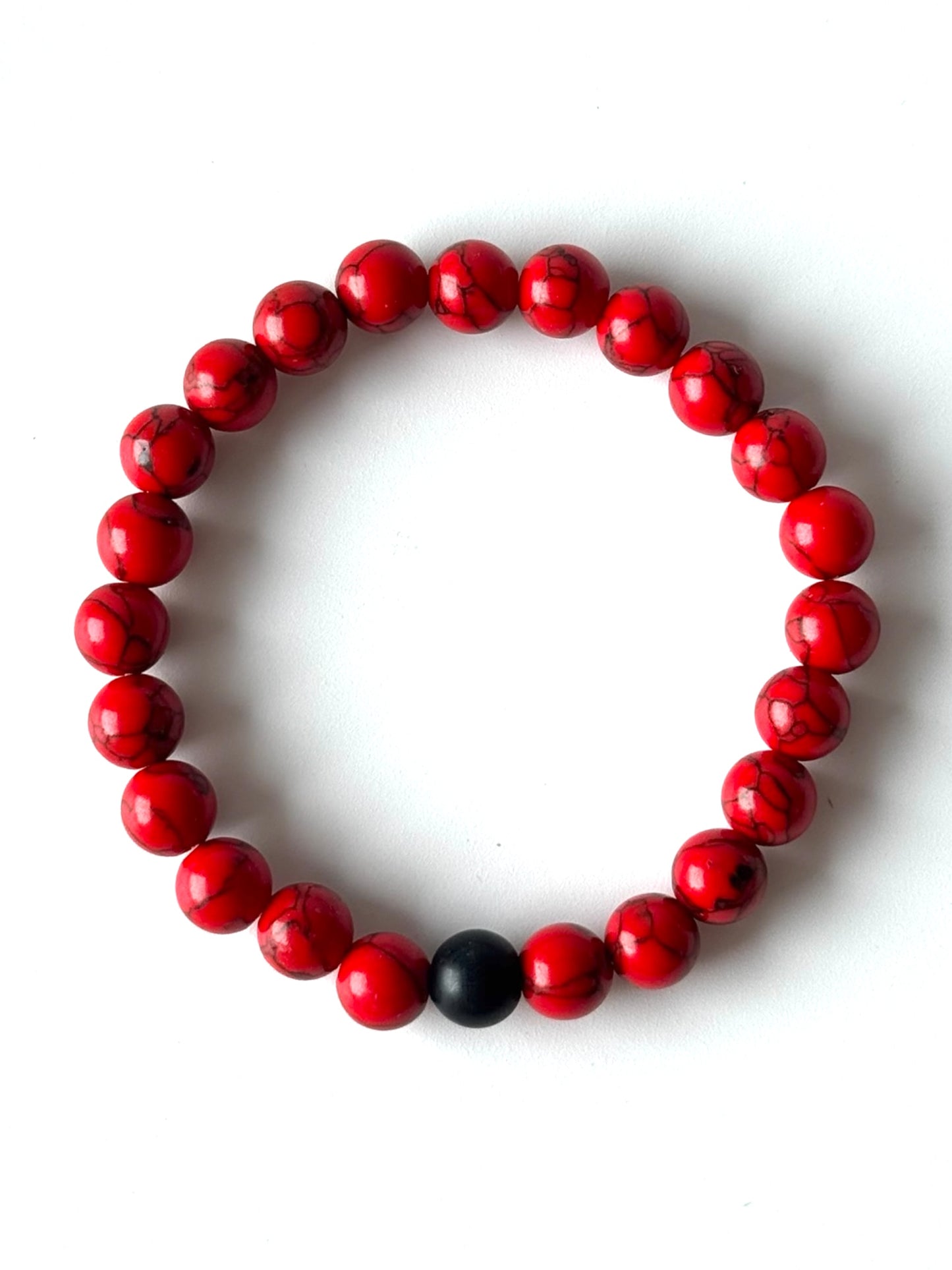 Pulsera Elasticada #Pareja rojo y negro