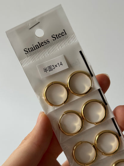 Argollas 3mm Dorado (tira de 1/2 docena)