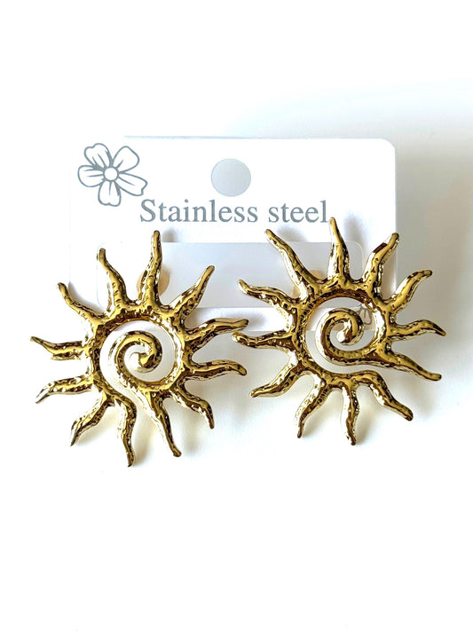 Aros de acero modelo #1440 dorado