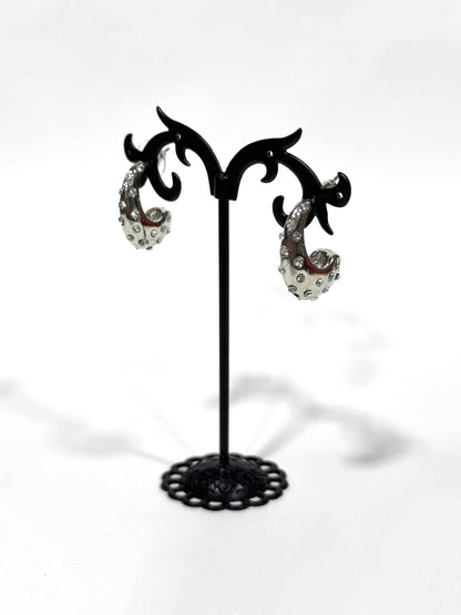 Aros Strass de fantasía #637 plateado