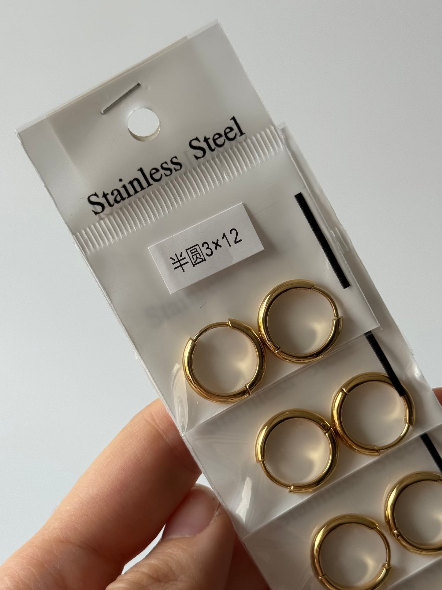 Argollas 3mm Dorado (tira de 1/2 docena)