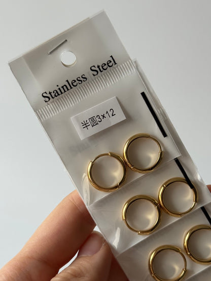 Argollas 3mm Dorado (tira de 1/2 docena)