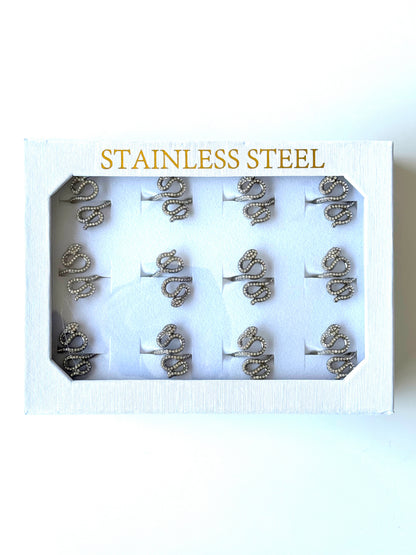 #61 ARGOLLA STRASS SERPIENTE #Plateado