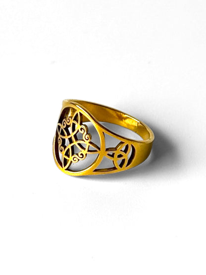 #52 ARGOLLA NUDO DE BRUJA #989 dorado