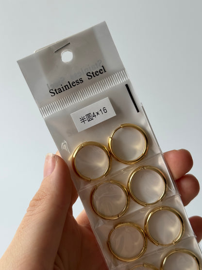 Argollas 4mm Dorado (tira de 1/2 docena)