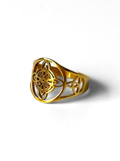 #54 ARGOLLA NUDO DE BRUJA #988 dorado
