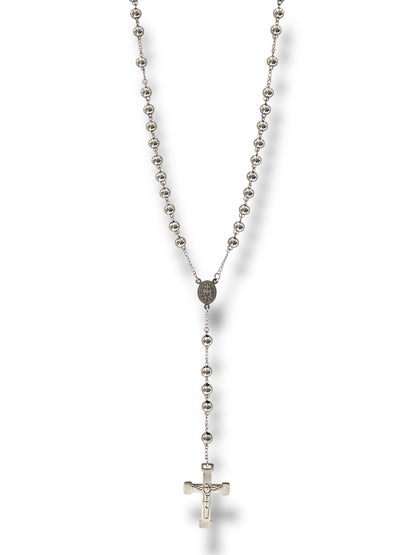 #1275 Collar Rosario_Plateado 8mm