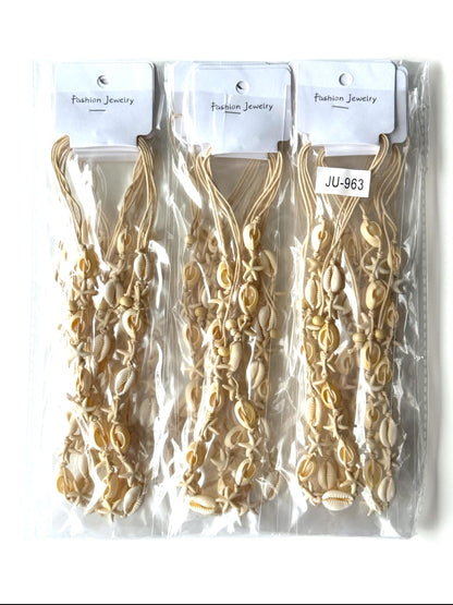 Collar de concha estrella beige #963 Docena