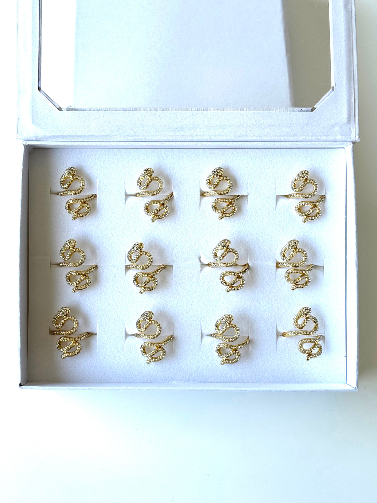 #62 ARGOLLA STRASS SERPIENTE #Dorado