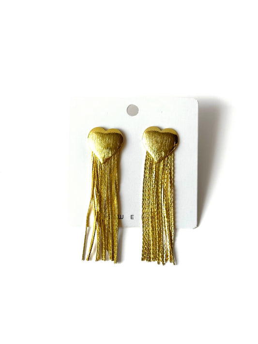 Aros de fantasía corazón #1018 dorado