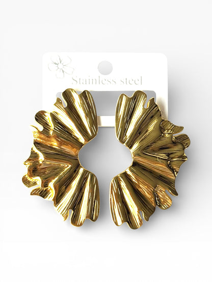 Aros de acero modelo #9212 dorado