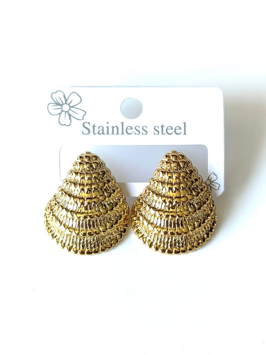 Aros de acero modelo #1436 dorado