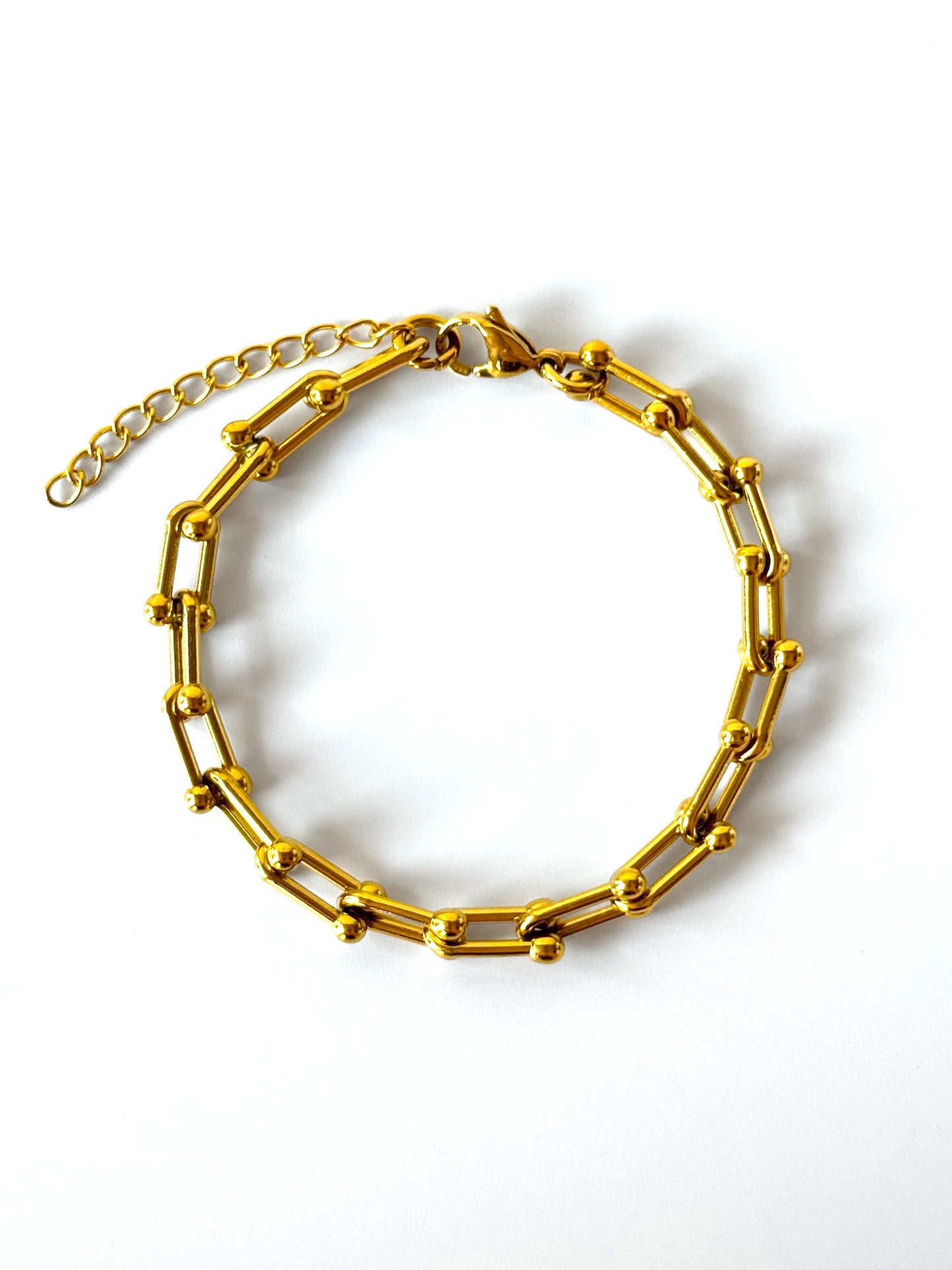 Pulsera de cadena de acero modelo #63 dorado